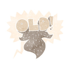 retro speech bubble cartoon old sign