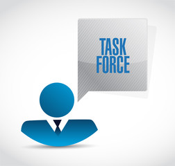 task force businessman sign concept