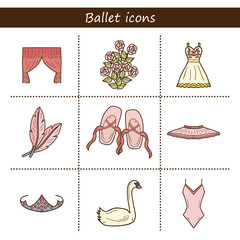 Cartoon objects on ballet theme © petite_lili