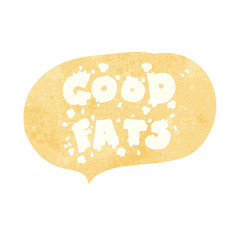 retro speech bubble cartoon good fats sign