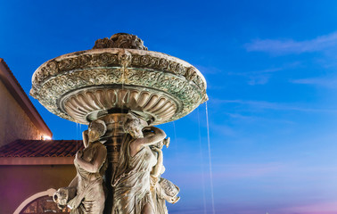 Holy fountain on the night