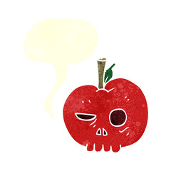 retro speech bubble cartoon poison apple