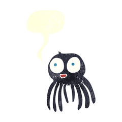 retro speech bubble cartoon spider