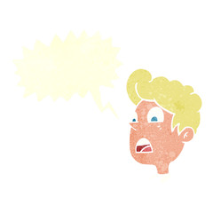 retro speech bubble cartoon shocked man