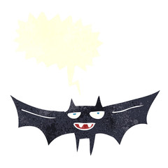 retro speech bubble cartoon halloween bat
