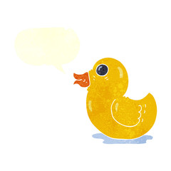 retro speech bubble cartoon rubber duck