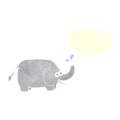 retro speech bubble cartoon elephant