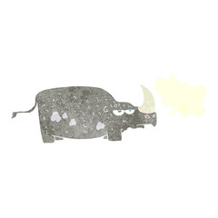 retro speech bubble cartoon rhino