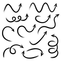 Set of grunge arrows