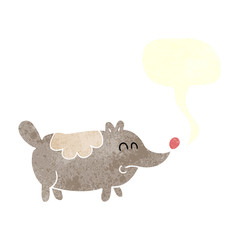 retro speech bubble cartoon small fat dog