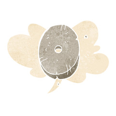 retro speech bubble cartoon stone number zero