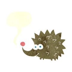 retro speech bubble cartoon hedgehog