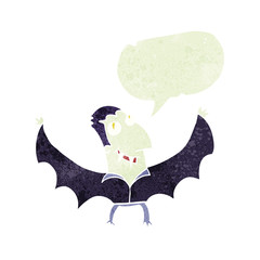 retro speech bubble cartoon vampire