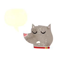 retro speech bubble cartoon dog