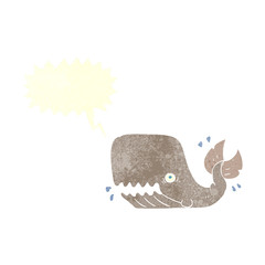retro speech bubble cartoon angry whale