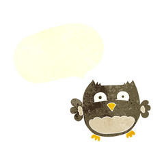 retro speech bubble cartoon owl
