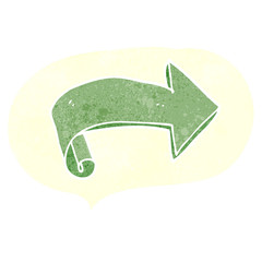 retro speech bubble cartoon arrow