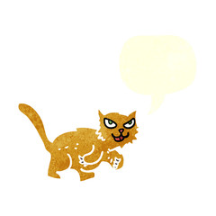 retro speech bubble cartoon cat