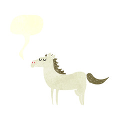 retro speech bubble cartoon horse