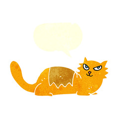 retro speech bubble cartoon cat