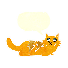 retro speech bubble cartoon cat