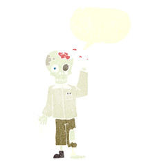 retro speech bubble cartoon zombie