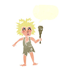retro speech bubble cartoon cave woman