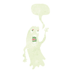 retro speech bubble cartoon ghost