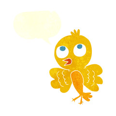 retro speech bubble cartoon bird