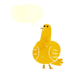 retro speech bubble cartoon bird