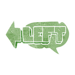 retro speech bubble cartoon left symbol