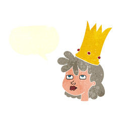 retro speech bubble cartoon queen