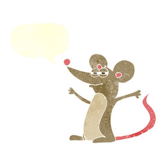retro speech bubble cartoon mouse