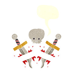 retro speech bubble cartoon dagger tattoo