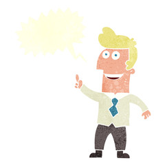retro speech bubble cartoon businessman pointing