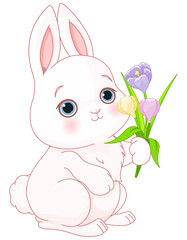 Fototapeta premium Bunny & Flowers