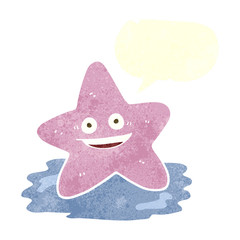 retro speech bubble cartoon starfish