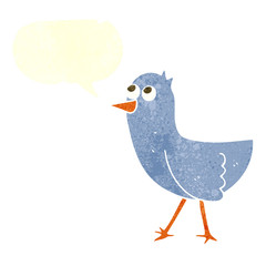 retro speech bubble cartoon bird