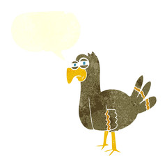 retro speech bubble cartoon bird