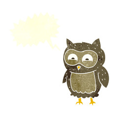 retro speech bubble cartoon owl