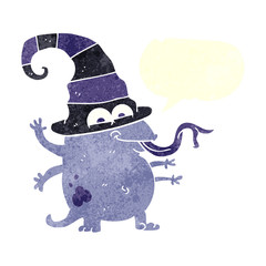 retro speech bubble cartoon halloween alien