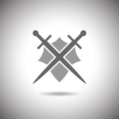 Abstract illustration - shield and sword icon