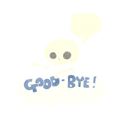 retro speech bubble cartoon good-bye symbol
