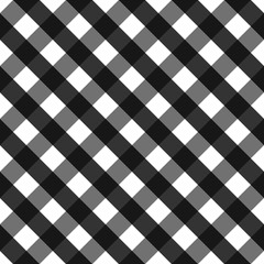 Black seamless pattern, black gingham background.