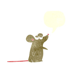 retro speech bubble cartoon mouse