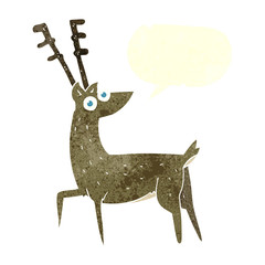 retro speech bubble cartoon stag