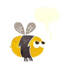 retro speech bubble cartoon bee