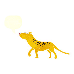 retro speech bubble cartoon leopard