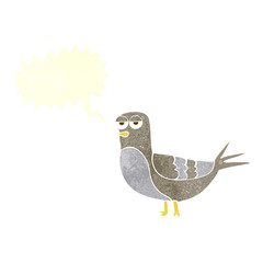 retro speech bubble cartoon pigeon