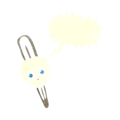 retro speech bubble cartoon skull hairclip